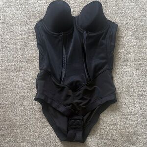 Flexees Black Strapless Shaping Bodysuit